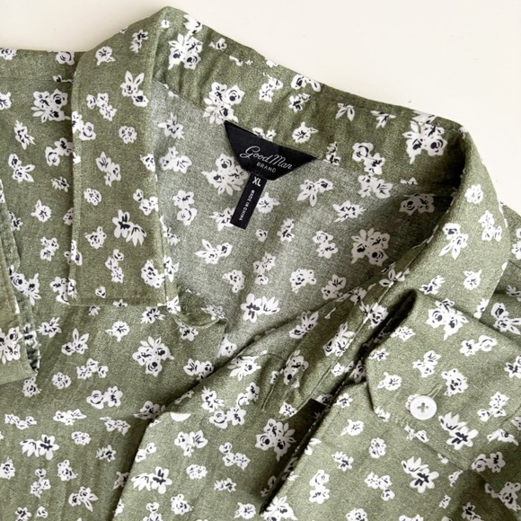Good Man Brand Men’s Lightweight Cotton Flower Print Button Down Shirt Size XL - Picture 4 of 8